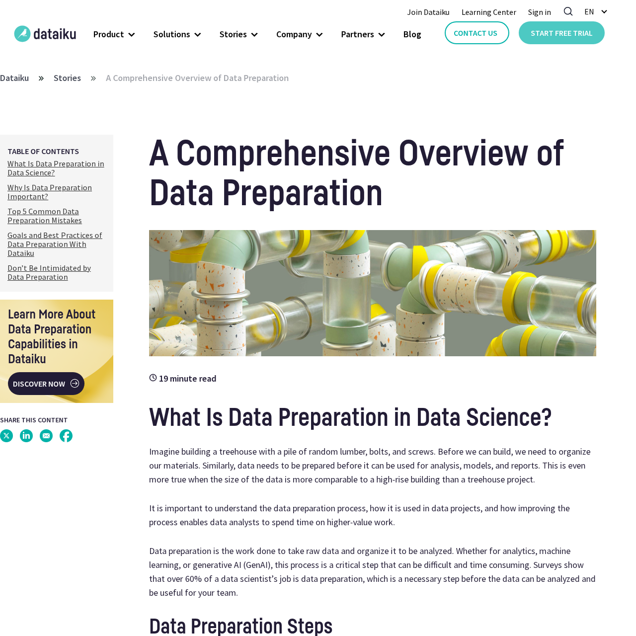 A Comprehensive Overview of Data Preparation A Comprehensive Overview of Data Preparation